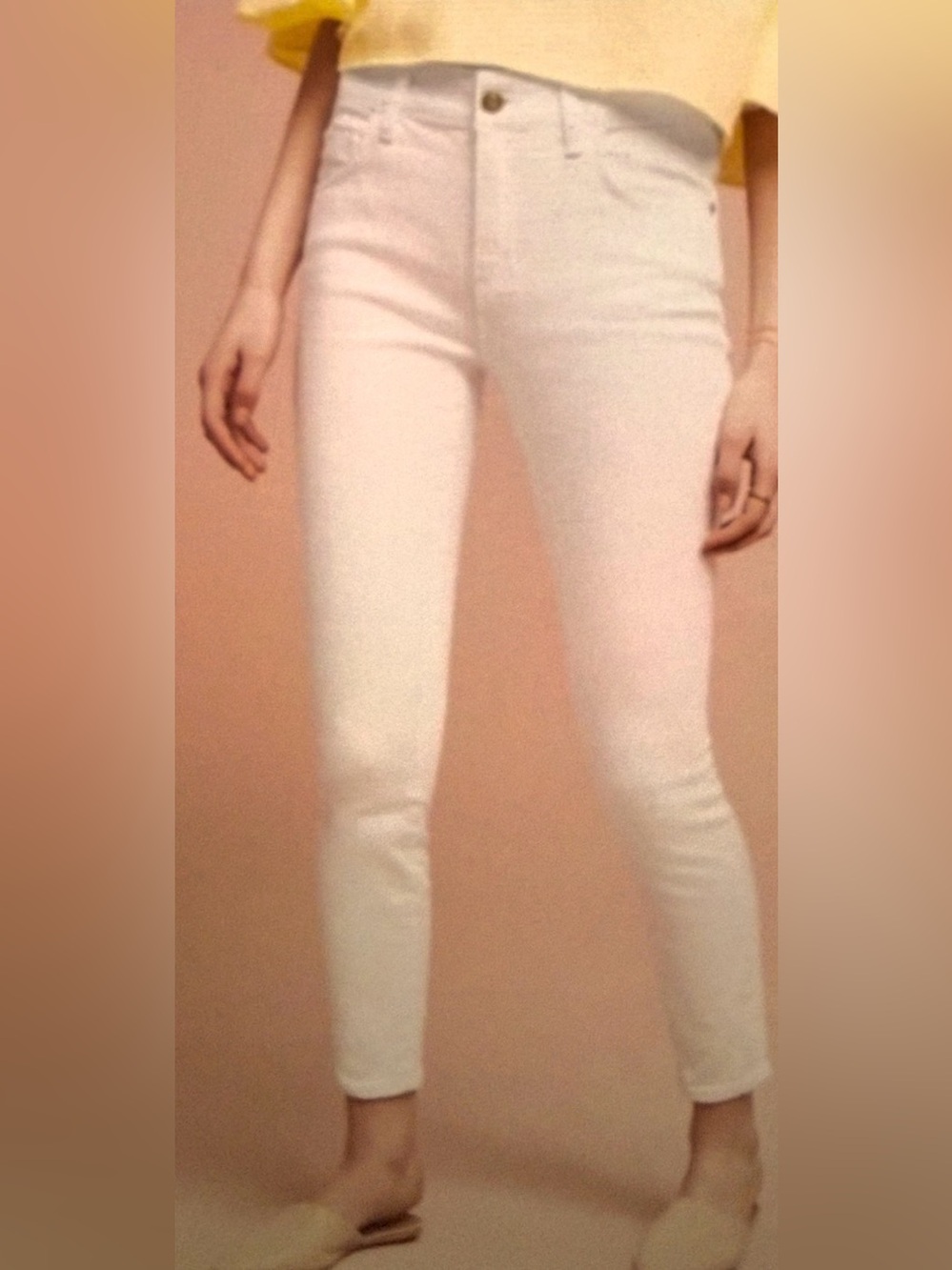 Pilcro and the Letterpress White Ankle Crop Jeans